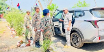 NCC Deputy Director General inspected 3 Raj Artillery Battery NCC Unit, Bharatpur