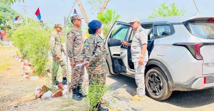 NCC Deputy Director General inspected 3 Raj Artillery Battery NCC Unit, Bharatpur
