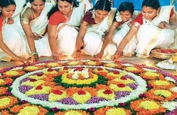 Onam is celebrated with colorful rangoli, delicious food and tradition in Kerala