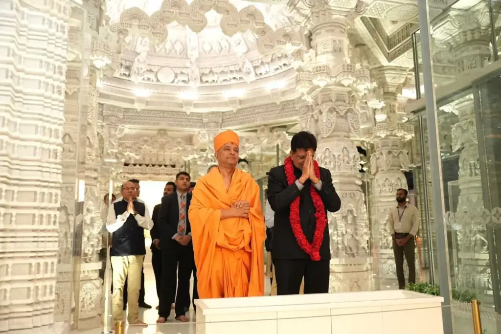 Union Commerce and Industry Minister Piyush Goyal visited Abu Dhabi's BAPS Hindu Temple