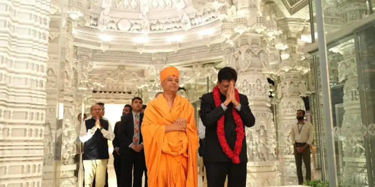 Union Commerce and Industry Minister Piyush Goyal visited Abu Dhabi's BAPS Hindu Temple