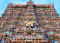 The pandal on the South Indian theme in Rae Bareli, reverence to see the supernatural divine statue of Meenakshi Mata