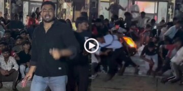 A string of burning firecrackers was thrown at a person making a reel, after watching the viral video people said - 'Is he a human being or a beast'