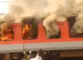 A terrible fire broke out in Garib Rath. AC box burnt to ashes. Big braking with the train coming to Bihar.