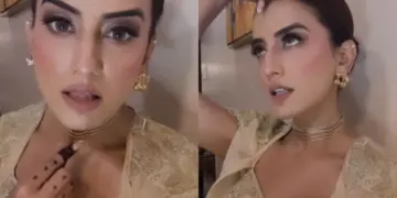 Akshara Singh falls in a beige lehenga, fans fell on seeing the actress