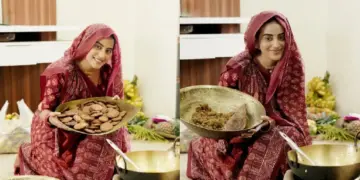 Akshara Singh shared photos while offering ardhya to Sun God, posed with Thekua