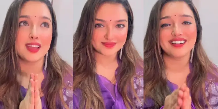Amrapali Dubey congratulated Chhath on Kalpana Patwari's song, the video of the actress is going viral.