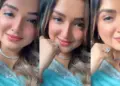 Amrapali Dubey congratulated fans on Karva Chauth, spread her beauty in sky blue saree