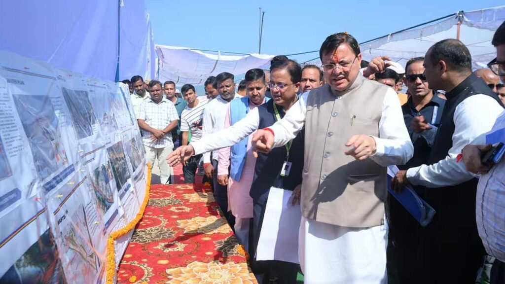 CM Dhami Inspects Sharda Corridor and Banbasa Land Port in Uttarakhand. CM Dhami inspected Sharda Corridor and Banbasa Land Port. News Track in Hindi