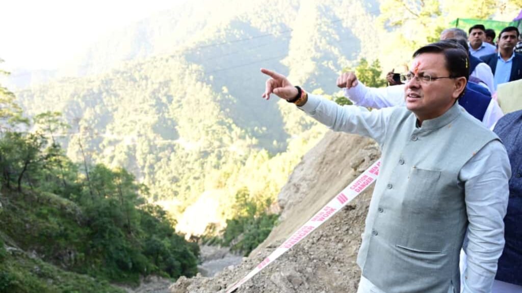 CM Dhami inspected Champawat Tanakpur route ordered permanent fix for Swala danger zone. CM Dhami inspected Champawat-Tanakpur road, gave instructions for permanent solution in Swala Danger Zone. News Track in Hindi