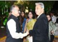 Chief Secretary Sudhansh Pant reached the Diwali Milan organized at the residence of DGP Rajeev Kumar Sharma.