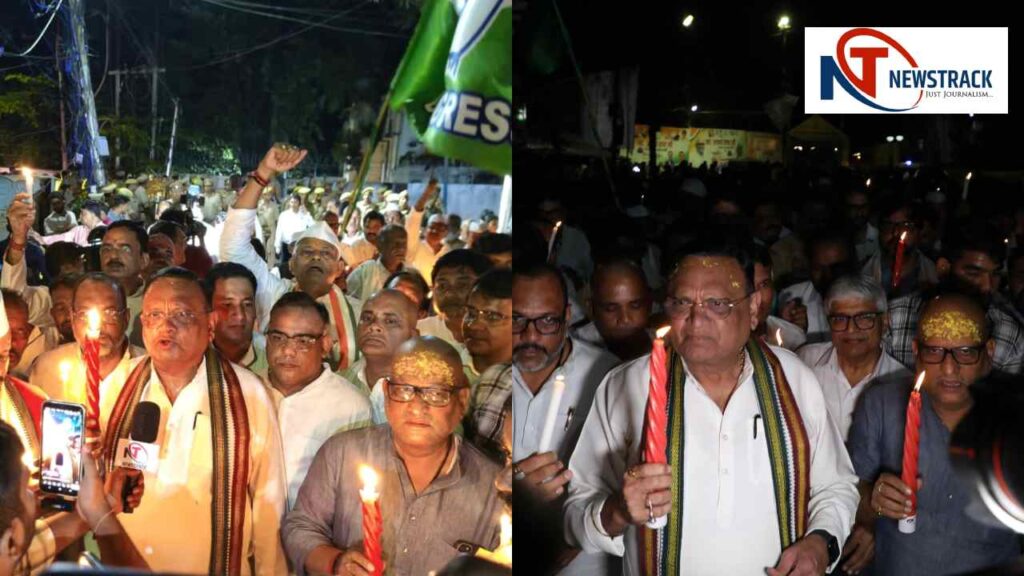 Congress | Hariom Valmiki Murder | Congress Protest Lucknow | Congress Organized Candlelight March | Congress took out the candle march in Lucknow in protest against the murder of Hariom Valmiki, give justice to Dalits ... News Track in Hindi