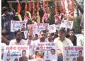 Congress workers opposed deaths due to phlegm syrup, demonstrated in Madhya Pradesh and Rajasthan