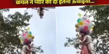 Couple shot pre-wedding by hanging in the air from a crane, people were stunned to see the style