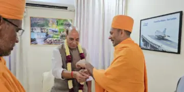 Defense Minister Rajnath Singh Meets BAPS Saints In Nashik: Defense Minister Rajnath Singh meets BAPS Saints in Nashik, wishes Diwali, praises BAPS's legacy of global spiritual inspiration and human service, Defense Minister Rajnath Singh meets BAPS Saints in Nashik Nashik, extended Diwali greetings and praised BAPS's legacy of global spiritual inspiration and service to humanity.