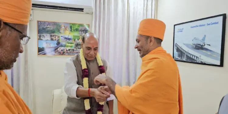 Defense Minister Rajnath Singh Meets BAPS Saints In Nashik: Defense Minister Rajnath Singh meets BAPS Saints in Nashik, wishes Diwali, praises BAPS's legacy of global spiritual inspiration and human service, Defense Minister Rajnath Singh meets BAPS Saints in Nashik Nashik, extended Diwali greetings and praised BAPS's legacy of global spiritual inspiration and service to humanity.