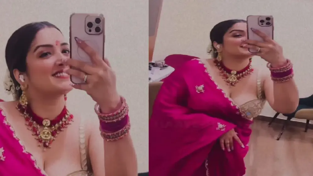 Fans went crazy after seeing Amrapali Dubey in pink saree, the actress's style made her crazy