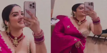 Fans went crazy after seeing Amrapali Dubey in pink saree, the actress's style made her crazy