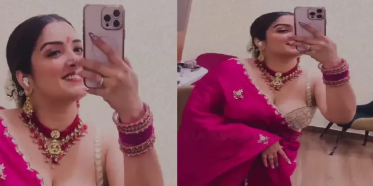 Fans went crazy after seeing Amrapali Dubey in pink saree, the actress's style made her crazy