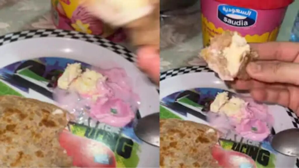 From which world do such people come? People's mind went crazy after seeing the girl eating paratha with ice cream, watch viral video