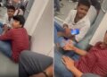 'Go make a video...' Two boys were playing Ludo sitting on the floor of the metro, when the passenger interrupted, they started showing arrogance