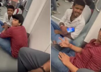 'Go make a video...' Two boys were playing Ludo sitting on the floor of the metro, when the passenger interrupted, they started showing arrogance