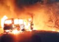 Horrific accident on Balotra-Sindhari Mega Highway: Trailer and Scorpio collide head-on, 4 burnt alive