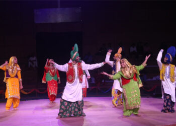 Jawahar Kala Kendra - Stage decorated with folk dances of different states in the 28th Lokrang Samaroh