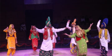 Jawahar Kala Kendra - Stage decorated with folk dances of different states in the 28th Lokrang Samaroh