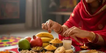 Karwa Chauth 2025 : दिनभर व्रत के बाद 2 मिनट के इस वीडियो में सुहागिने जाने&nbsp;क्या खाएं और क्या नहीं&nbsp; ? जाने पूरा डिनर प्लान&nbsp;