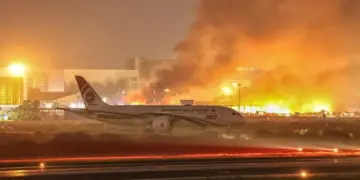 Many Arab flights cancelled. The fire at this international airport spread fear among the people.