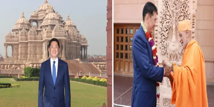 Mongolian President visits BAPS Swaminarayan Akshardham Temple, Mongolian President visits BAPS Swaminarayan Akshardham Temple impressed by its grandeur, says it symbolizes India's profound spiritual heritage