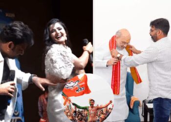 Pawan Singh Joins BJP, Stirs Controversy with Viral Stage Video Featuring Anjali Raghav | Pawan Singh's ruckus after BJP joining! On the open stage, the obscene act of Anjali Raghav with Raghav, people said, this is' Save daughter, read daughter? , News Track in Hindi