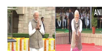 Prime Minister Modi paid tribute to Mahatma Gandhi-Lal Bahadur Shastri at Rajghat and Vijay Ghat
