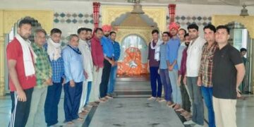 RAS selected Suresh Meena and Jitendra Jangid were publicly felicitated in village Dhanavad.