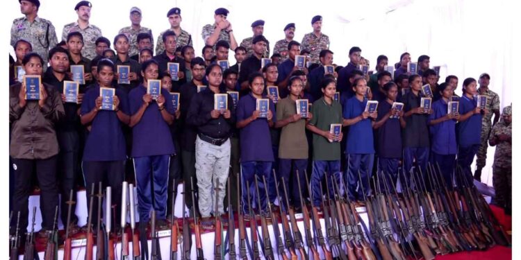 Record success in Chhattisgarh: 208 Naxalites surrendered, 153 weapons seized