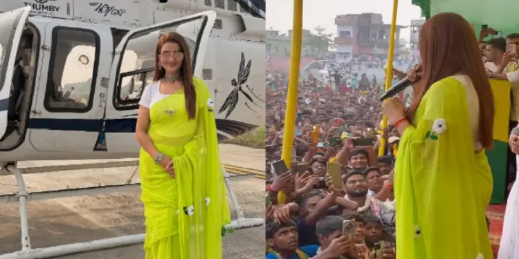 Akshara Singh came to campaign for Teju Bhaiya, stole the hearts of the people of Mahua!