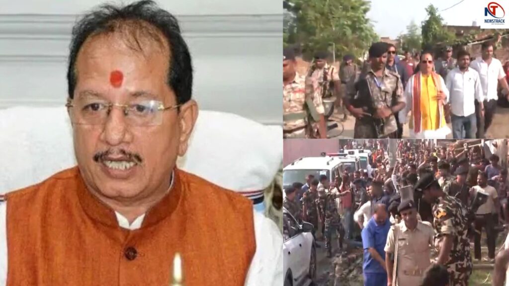 Bihar election hooliganism began. Deputy CM Vijay Sinha convoy attacked cow dung pelting stones. Let the 'hooliganism' begin in Bihar elections! Attack on Deputy CM's convoy, Vijay Sinha's bulldozer threat. News Track in Hindi