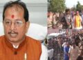 Bihar election hooliganism began. Deputy CM Vijay Sinha convoy attacked cow dung pelting stones. Let the 'hooliganism' begin in Bihar elections! Attack on Deputy CM's convoy, Vijay Sinha's bulldozer threat. News Track in Hindi