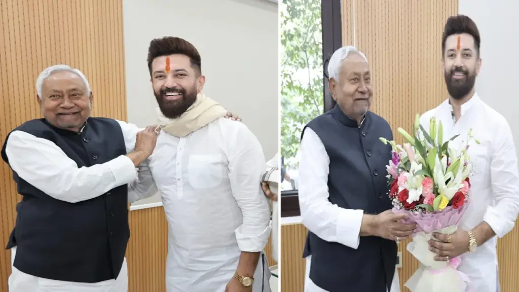 Chirag Paswan Met CM Nitish Kumar: After the NDA's landslide victory in Bihar, efforts are now underway to form a government; Chirag Paswan meets CM Nitish Kumar.