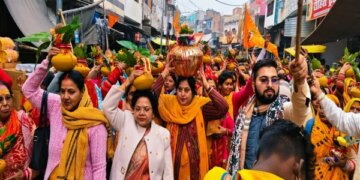 Barabanki: Grand Kalash Yatra and tableaus enthralled the mind, Shri Ramkatha and Mahayagya will start from tomorrow.