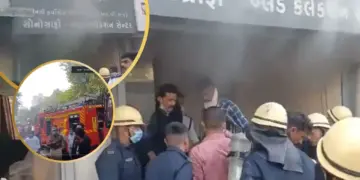A massive fire broke out in the pathology lab of Bhavnagar, patients were taken out from the windows, 50 firefighters were busy extinguishing it.
