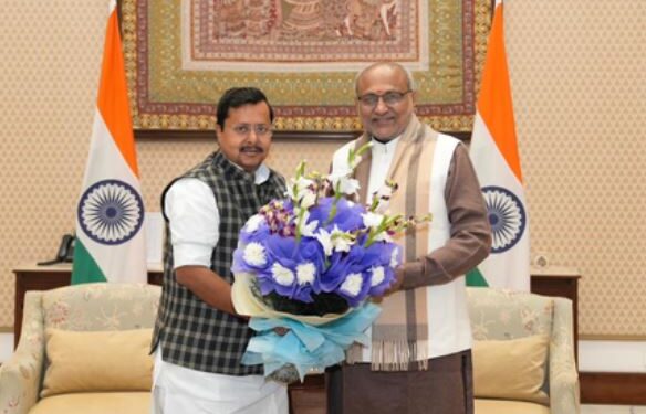 BJP National Working President Nitin Nabin paid courtesy call on Vice President CP Radhakrishnan