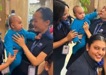Crew members took care of passenger's child amid Indigo flight delay, people became emotional after watching the video on the internet