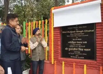 दिल्ली: सरोजिनी नगर मार्केट में 2 पुनर्विकसित पार्क का उद्घाटन किया