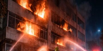 Fire in LIC office near Madurai Railway Junction, one woman seriously injured