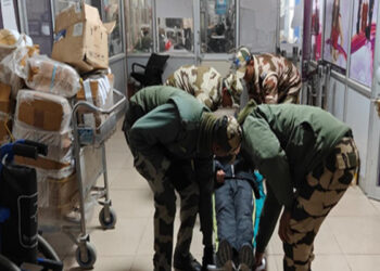 How will CISF deal with the situation during a terrorist attack, conducted mock drill at Leh airport