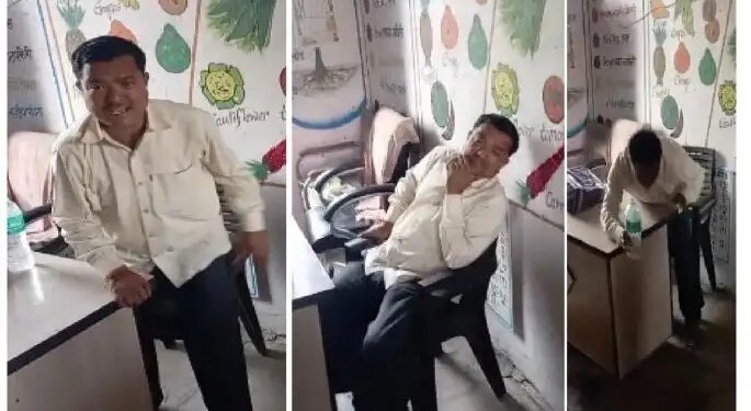 Shameful incident: Drunk teacher did high-voltage dance in school, students were shocked, see viral video