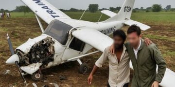 Training aircraft crashes in Madhya Pradesh, villagers save pilot and trainee
