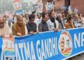 'Will not tolerate insult to Mahatma Gandhi', opposition protest in Parliament complex on changing the name of MNREGA